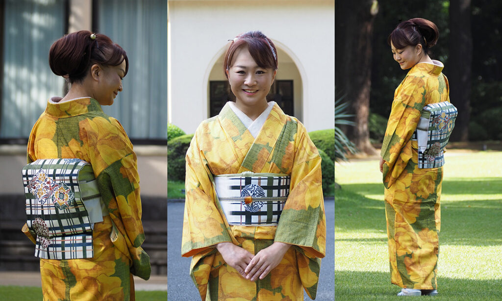 紬と帯をコーディネート