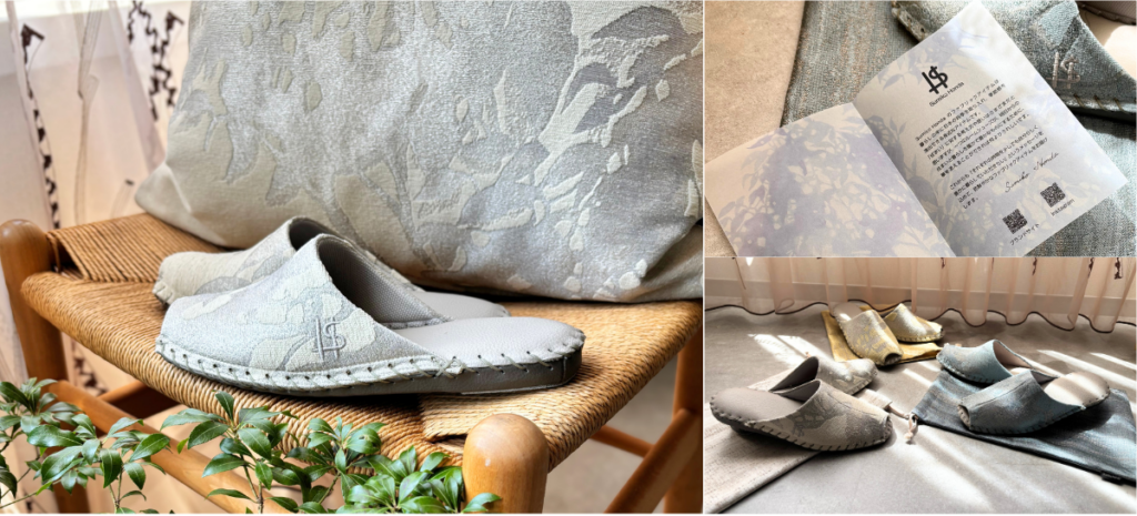 足を通した瞬間、やさしく包み込まれるような安心感。スミコホンダのルームシューズ