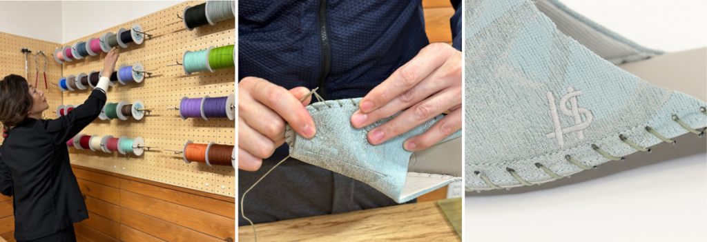 一足ずつ縫い上げる手縫い製法