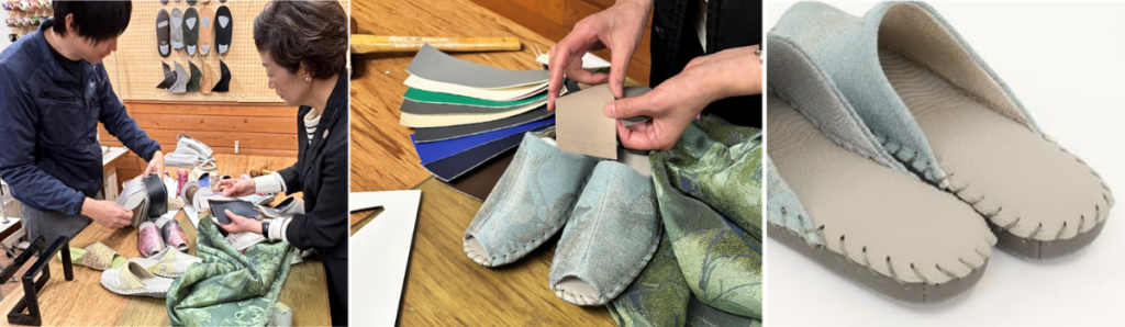 中敷はやや明るいグレージュで清潔感を、
ソールは汚れが目立ちにくいチャコールグレーで引き締まった印象に仕上げています。